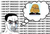 4chan angry bloodshot_eyes crying glasses hair i_am_not_obsessed lolkek meta rent_free soybooru soyjak speech_bubble text variant:chudjak // 935x647 // 268.9KB