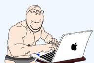 apple buff laptop muscles nipple smile subvariant:wholesome_soyjak table underpants variant:gapejak // 760x514 // 18.5KB