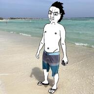 beach chudcel destiny_(streamer) irl irl_background sea shirtless shorts skinny twitch variant:chudjak // 959x959 // 70.4KB