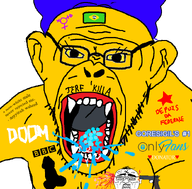 1488 2soyjaks ack america_first angry animal bant_(4chan) bbc big_penis blood brazil british_broadcasting_corporation clenched_teeth cock commie commie_pedo_troon communism death doom doom_(game) ear eyebrows flag:brazil glasses gun holding_gun leftist long_hair looking_at_you looking_up maga make_america_great_again makeup marge_simpson monkey nose open_mouth partido_dos_trabalhadores penis portuguese_text proto-slopjak pt socialism stubble subvariant:suicide_chud suicide swastika tattoo terf text the_simpsons tongue tranny trend:slopjak variant:chudjak variant:monkeyjak white_skin wrinkles yellow_sclera yellow_skin // 847x833 // 130.3KB