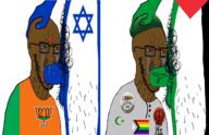 2soyjaks bjp bloodshot_eyes blowjob flag flag:israel flag:palestine flag:progress_pride_flag glasses hair hand hindu indian islam israel palestine penis soyjak stubble subvariant:blowjak testicles variant:soyak // 1675x1080 // 1.1MB