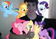 hugging lee_goldson my_little_pony nas:leebait nas:leepost open_mouth pony smile thumbs_up // 557x388 // 238.1KB