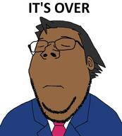 ace_attorney brown_skin doomentio doomposting doomverse glasses hair its_over kenlwright phoenix_wright text // 541x600 // 168.9KB