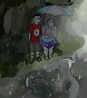 artist:shemmysloota couple drawing puddle rain sad shading swastika tranny transgender_flag umbrella variant:bernd variant:chudjak // 952x1070 // 655.5KB