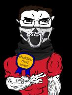 award brown_hair chud mask mouth_open red_shirt siege siege_mask skull skull_mask soy subvariant:chudjak_front subvariant:unbotheredchud variant:chudjak // 1039x1360 // 213.9KB