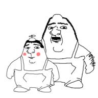 2soyjaks arm balding blush child clothes full_body hair hand happy hat leg mustache overalls propeller_hat shoe smile son soyjak variant:ishish_soyak_ears // 1600x1600 // 117.8KB