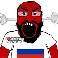 angry arm balding beard clothes flag fume glasses hair heart i_love open_mouth red_skin soyjak subvariant:science_lover tshirt variant:markiplier_soyjak // 500x500 // 48.1KB