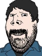 beard closed_mouth clothes dark_hair destiny_(streamer) goatee hair jacket smile soyjak stubble subvariant:wholesome_soyjak super_furry_animals teeth variant:gapejak white_skin // 600x800 // 46.9KB