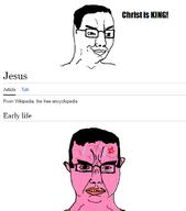 angry bloodshot_eyes early_life jesus red_skin smug subvariant:chudjak_front tear variant:chudjak wikipedia // 546x620 // 32.8KB