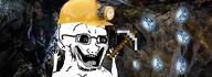 arm beard cave clothes ear gem glasses hand hands_up hard_hat hat helmet minecraft miner miner_helmet open_mouth pickaxe series:fusionjaks smile stubble subvariant:doctos subvariant:waow subvariant:wewjak variant:soyak video_game // 1920x700 // 2.0MB