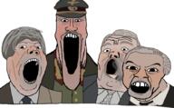 4soyjaks cigarette clothes grey_hair hair hat hearts_of_iron military_cap mustache necktie smoke soyjak stretched_mouth suit tno variant:feraljak variant:gapejak variant:markiplier_soyjak variant:tony_soprano_soyjak video_game white_skin // 1000x622 // 305.5KB