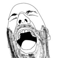 closed_eyes ear mustache open_mouth soyjak stubble variant:unknown // 254x255 // 23.7KB