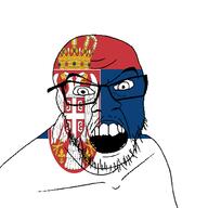 angry country flag glasses jacksepticeye looking_at_you mustache open_mouth serbia soyjak stubble teeth variant:feraljak youtube // 1500x1500 // 127.5KB