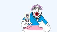big_lips catgirl double_chin eyebrows fat flag:transgender_pride_flag hand head lipstick obese purple_hair showing_something stubble surprised sweating sweaty tranny transparent_background troon variant:nopejeet wrinkles // 1703x954 // 99.7KB