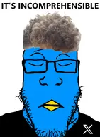 beak blue_skin closed_eyes closed_mouth glasses incomprehensible incomprehensible_woahjack series:x_inmigrants subvariant:neutralplier variant:markiplier_soyjak xitter zoomer zoomer_hair // 600x817 // 288.2KB