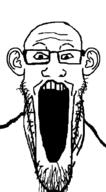 ear glasses open_mouth soyjak stretched_mouth stubble variant:markiplier_soyjak // 495x900 // 15.7KB