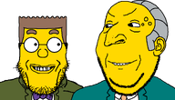 2soyjaks are_you_soying_what_im_soying balding bowtie brown_hair clothes ear faggot glasses grey_hair jewish_nose kike mr_burns series:trios_&_duos smile stubble subvariant:wholesome_soyjak suit suit_and_tie the_simpsons variant:gapejak variant:markiplier_soyjak waylon_smithers yellow_skin // 1246x712 // 32.9KB
