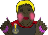 anti_sharty award black_skin blush brown_skin eyelashes lipstick looking_at_you meta:leaky nate nigger obese painted_nails shartycuck shitskin soycuck subvariant:hunky_twink_sex_machine variant:alicia yellow_hair // 1132x838 // 335.8KB