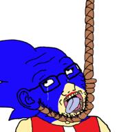 dead death eyelashes glasses hanging lipstick noose rope sega sonic sonic_(series) sonic_the_hedgehog stubble tranny transfem troon variant:soyak // 984x1001 // 214.1KB