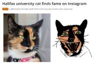 animal calico_cat cat feline glasses green_eyes news news_article open_mouth sharty sharty_the_cat soyjak soyjak_party subvariant:feral_meowjak variant:feraljak // 762x512 // 320.2KB