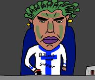 angry anime arm bottle brown_skin button chair cioccolata closed_mouth clothes ear glasses hair hand holding_object jojos_bizarre_adventure millions_must_die soyjak subvariant:chudjak_front text variant:chudjak // 800x680 // 29.4KB