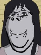 anime azumanga_daioh dark evil female glasses grey_skin hair kasuga_ayumu ominous scary shadow smile soyjak stubble subvariant:wholesome_soyjak variant:gapejak wood // 600x800 // 51.8KB