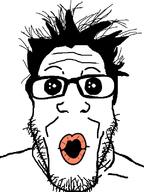 glasses hair merge oh_my_god_she_is_so_attractive open_mouth soyjak stubble variant:markiplier_soyjak variant:nojak // 600x800 // 43.2KB