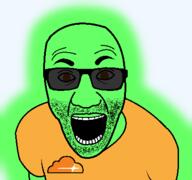 arm clothes cloud cloudflare federal_bureau_of_investigation glasses glowing green logo open_mouth soyjak stubble sunglasses trend:glowie tshirt variant:el_perro_rabioso // 427x400 // 30.9KB