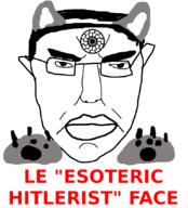 claws closed_mouth ear esoteric esoteric_hitlerism furry glasses hair sonnenrad soyjak subvariant:pol_face variant:chudjak wolf // 766x844 // 89.0KB
