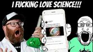 arm baseball_cap beard clothes ear glasses hand hat holding_object holding_phone i_fucking_love_science iphone irl joe_rogan lab_coat open_mouth phone science soyjak stubble subvariant:phoneplier subvariant:phoneplier_vertical text tshirt twitter variant:markiplier_soyjak // 1280x720 // 153.8KB