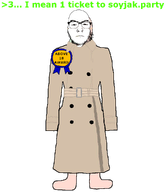 award babyjak full_body greentext mask pink_skin quotism subvariant:mustached_gapejak trenchcoat variant:gapejak variant:uncjak // 840x960 // 48.2KB