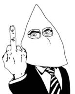 fuck fuck_you kkk ku_klux_klan middle_finger variant:cobson white_supremacist // 506x632 // 110.6KB