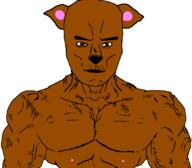 animal bvll dog pitbull soyjak subvariant:chudjak_front subvariant:muscular_chud variant:chudjak // 1059x929 // 26.2KB