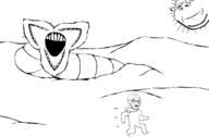 3soyjaks closed_mouth desert drawn_background dune full_body glasses lit_(4chan) open_mouth running scared soyjak subvariant:soyak_(concerned) subvariant:wholesome_soyjak sun variant:gapejak variant:soyak worm // 1528x1000 // 36.1KB