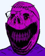 admin_7 black_sclera blood blossom broken_glasses creepy creepypasta crown_of_thorns evil grin ominous purple_skin red_eyes remastered scary sharp_teeth smile stubble subvariant:wholesome_soyjak teeth the_final_day_of_the_sharty transparent_background variant:gapejak wrinkles // 1000x1250 // 92.4KB