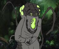abathur alien arm eyes glasses grey_skin hand happy_merchant meta:tagme nails open_mouth soyjak starcraft stubble variant:gapejak zerg // 876x720 // 448.1KB