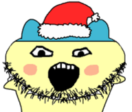 blush christmas clothes hat mametchi mouth_open stubble teeth variant:mameson yellow_skin // 255x216 // 45.7KB
