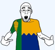 arm british clothes ear flag flag:morayshire glasses hair hand moray morayshire open_mouth pointing scotland soyjak stubble teeth tshirt united_kingdom variant:shirtjak wheat // 1236x1118 // 65.0KB
