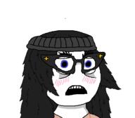 clothes female hair necklace open_mouth scared soyjak variant:soytan // 436x382 // 10.2KB