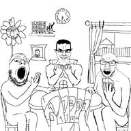 4soyjaks angry arm book buff card chair clock closed_mouth clothes curtain drawn_background ear fence figurine flower frame glasses hair hand holding_object house mustache necktie nigger open_mouth plant sitting smile smug sneed soyjak stubble subvariant:chudjak_front suit table text uno variant:chudjak variant:feraljak variant:gapejak variant:unknown // 1024x1024 // 95.6KB