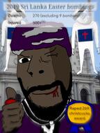 award beard blood christianity cobson_face cross islam subvariant:nucob tcd terrorism terrorist text thumbs_up total_christcuck_death total_christian_death variant:cobson wikipedia wordswordswords zahran // 1458x1944 // 1.0MB