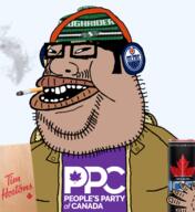 bag beanie beard beer black_sclera brown_skin buck_teeth canada clothes coat ear earmuffs edmonton_oilers fat flag:canada glasses hair hand hat hoser leaf leafmutt lips molson molson_ice mutt nipple open_mouth peoples_party_of_canada saskatchewan saskatchewan_roughriders skin slant_eyes smoke smoking subvariant:canuckmutt subvariant:impish_amerimutt teeth tim_hortons transparent_background variant:impish_soyak_ears variant:meximutt variant:pajeetjak // 1170x1275 // 787.3KB