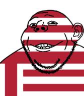 closed_mouth country:draeborg flag glasses grin looking_at_you smile soyjak stubble subvariant:gapealien variant:gapejak // 722x832 // 47.6KB