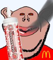 amerimutt brown_eyes brown_skin clothes dinitrogen_monoxide ear front_facing galaxy_gas lips looking_at_you mcdonalds mutt nitrous_oxide open_mouth red_sclera red_shirt smoke soyjak stubble subvariant:impish_amerimutt subvariant:impish_front template variant:impish_soyak_ears // 434x486 // 220.2KB