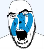 angry flag flag:nagasaki_todofuken glasses hair japan looking_to_the_left nagasaki_todofuken open_mouth soyjak stubble teeth thick_eyebrows todofuken transparent_background variant:cobson // 721x789 // 32.6KB