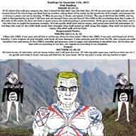 2024 3soyjaks angry animal arabic_text aramaic arm assyria assyrian bible bible_quote bible_verse bird buff christian_cross christianity closed_mouth clothes cross crying december december_11 eagle ear eyes flag flag:assyria flag:isis front_facing full_body glasses god hair hanged hanging irl_background isaiah_(bible) isaiah_4026 isaiah_4027 isaiah_4028 isaiah_4029 isaiah_4030 isaiah_4031 isaiah_40:25 islam islamic_state israel jacob matthew_(bible) matthew_11:28 matthew_11:29 matthew_11:30 mistache mountain mouth_closed muscular_male neovagina open_mouth psalm_(bible) psalm_103:1 psalm_103:10 psalm_103:2 psalm_103:3 psalm_103:4 psalm_103:8 soyjak strong text variant:bernd variant:chudjak vein wordswordswords yellow_hair // 1228x1223 // 1.4MB