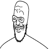 biting_lip glasses gums holding_laughter soyjak stubble variant:headjak // 731x732 // 6.3KB