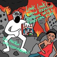 artist:unknown child coaxed_into_a_snafu current_thing fire flag:palestine hatsune_miku holding_object palestine plane pointing reddit reddit_moment redditard rubble twitter variant:unknown virtue_signaling vocaloid watermelon // 1080x1080 // 154.8KB