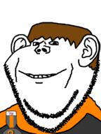 badge beard booru.soy brown_hair clothes dan ear looking_at_you smile soybooru stubble variant:impish_soyak_ears // 598x800 // 49.5KB