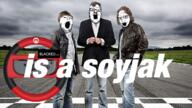 3soyjaks blacked clothes glasses ias mustache open_mouth soyjak steering_wheel stubble text top_gear variant:a24_slowburn_soyjak variant:gapejak variant:soyak // 1160x652 // 476.1KB